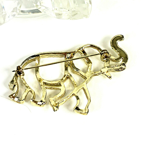 Elephant Brooch Pin Silver Tone Waldman - Picture 5 of 6